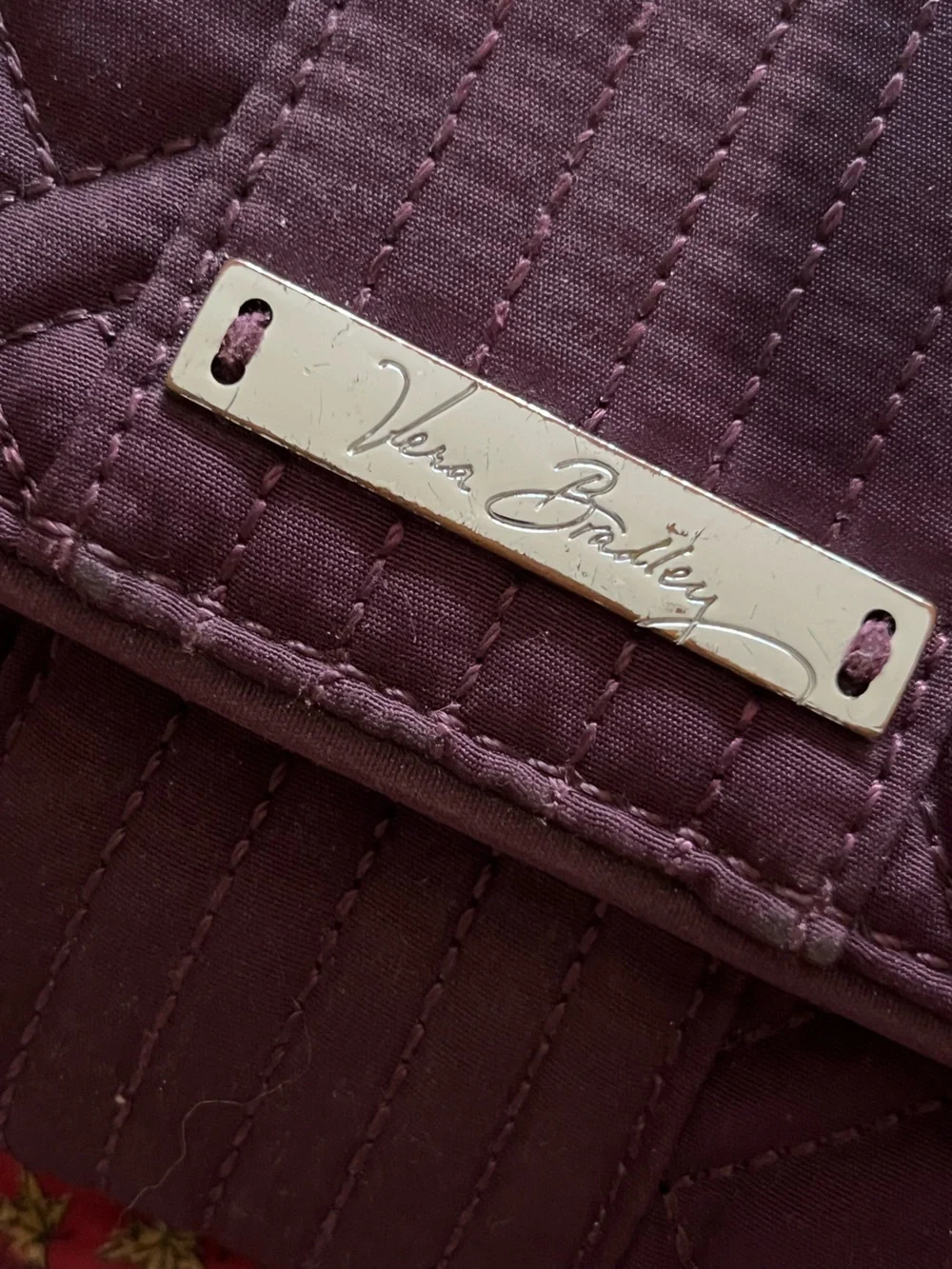 Vera Bradley Quilted Plum Flap Wallet - Picture 5 of 5